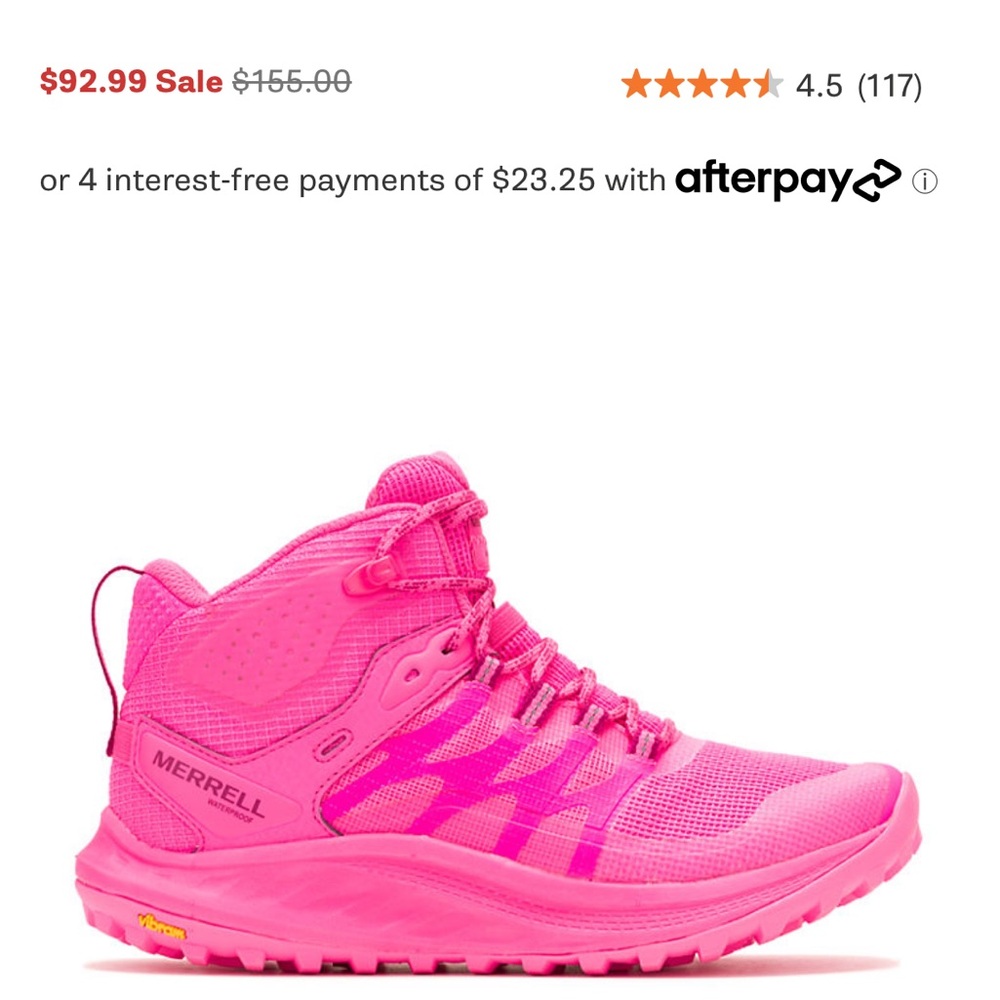 Merrell pink hiking boots- brand new in box sz 8
